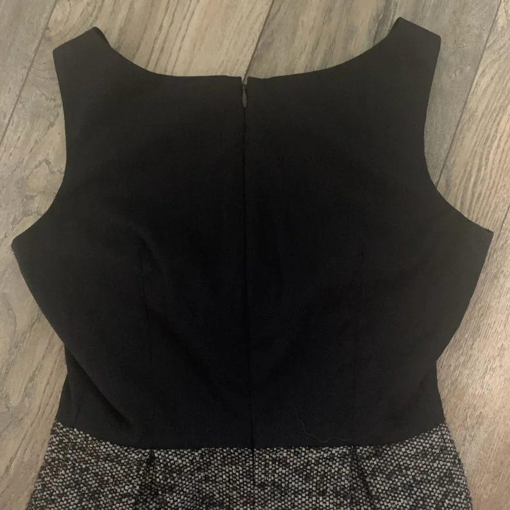 GAP‎ NAVY/GRAY WOOL BLEND SLEEVELESS DRESS 0-EUC